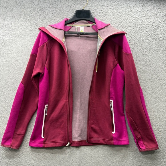 Smartwool full Zip Intraknit Hooded Merino Wool Jacket Magenta Berry Women’s M - Picture 7 of 16